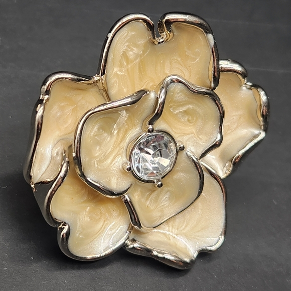 Vintage Y2K Betsey Johnson belt buckle women's flower enamel rhinestone fairy - Picture 4 of 7